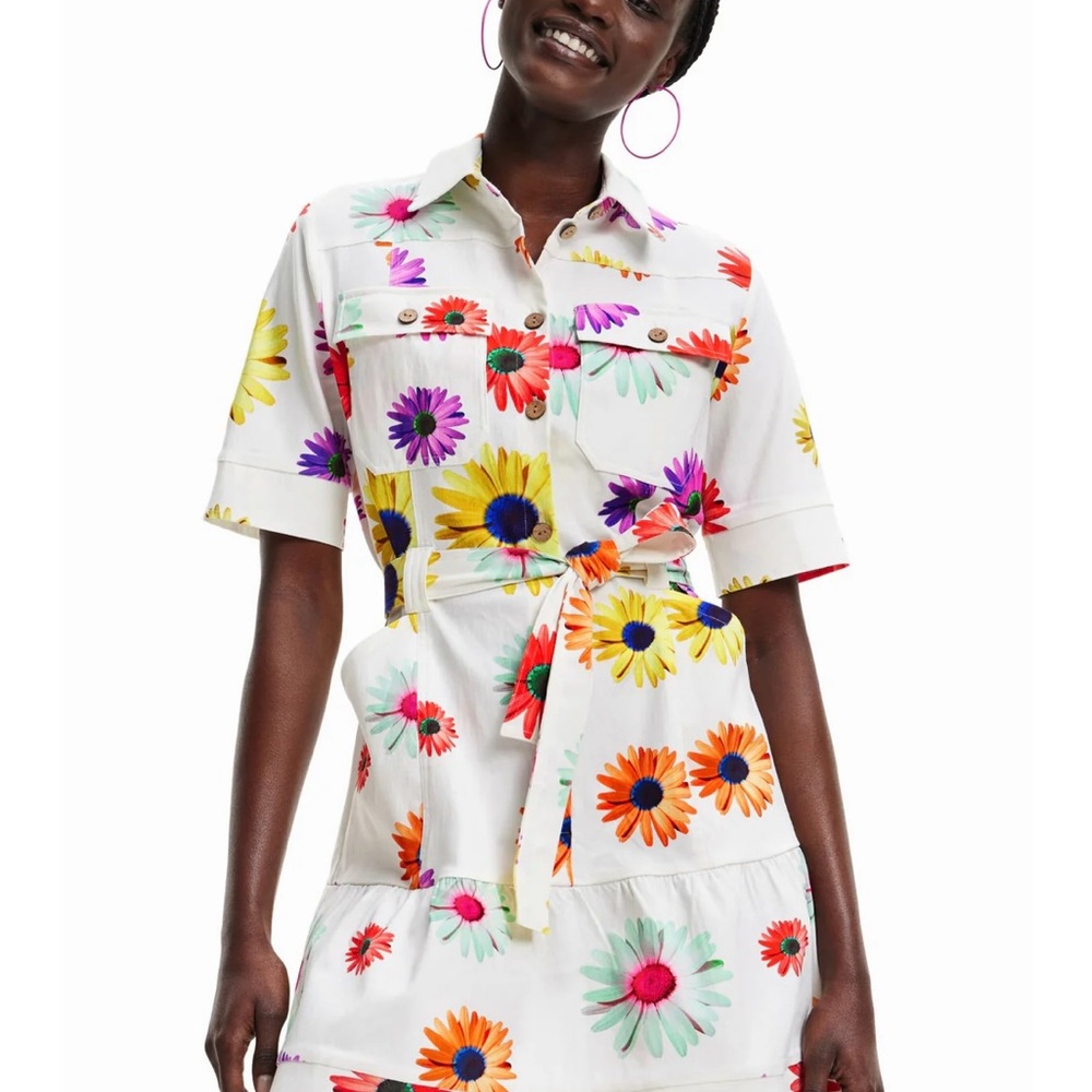 Desigual Belgica Lacroix Dress- with photographic Multicolor Flowers